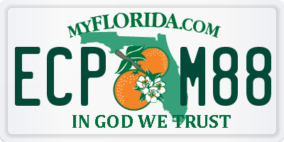 FL license plate ECPM88