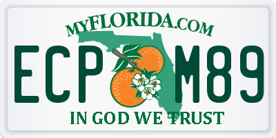 FL license plate ECPM89