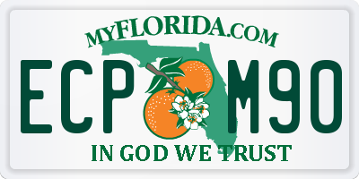 FL license plate ECPM90