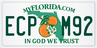 FL license plate ECPM92