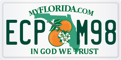 FL license plate ECPM98