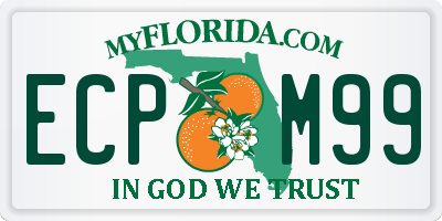 FL license plate ECPM99