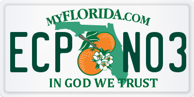FL license plate ECPN03