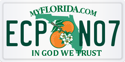 FL license plate ECPN07