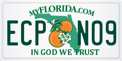 FL license plate ECPN09
