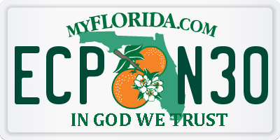 FL license plate ECPN30