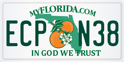 FL license plate ECPN38