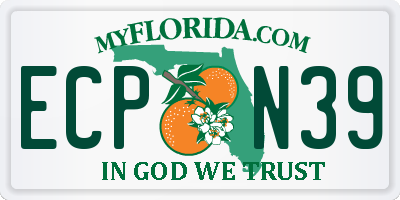 FL license plate ECPN39