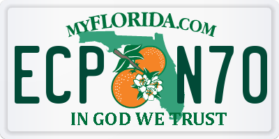 FL license plate ECPN70