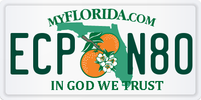 FL license plate ECPN80