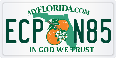 FL license plate ECPN85