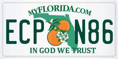 FL license plate ECPN86