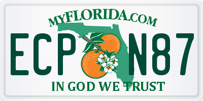 FL license plate ECPN87