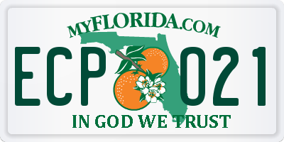 FL license plate ECPO21