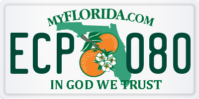 FL license plate ECPO80