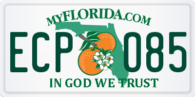 FL license plate ECPO85