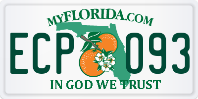 FL license plate ECPO93