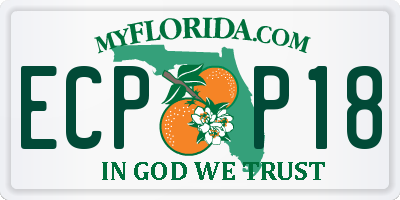 FL license plate ECPP18