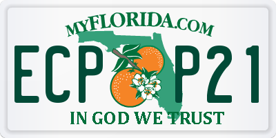 FL license plate ECPP21