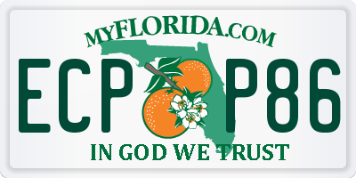 FL license plate ECPP86