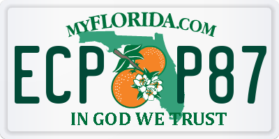 FL license plate ECPP87