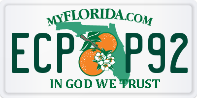 FL license plate ECPP92
