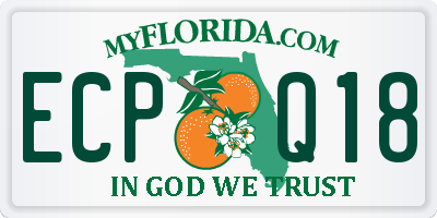 FL license plate ECPQ18