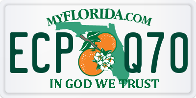FL license plate ECPQ70