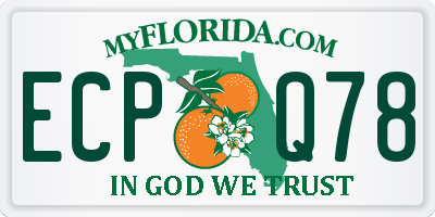 FL license plate ECPQ78