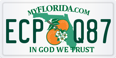 FL license plate ECPQ87