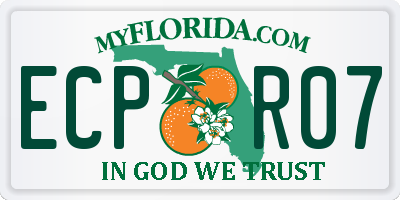 FL license plate ECPR07