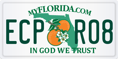 FL license plate ECPR08