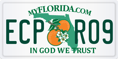 FL license plate ECPR09