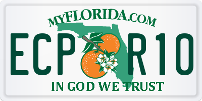 FL license plate ECPR10