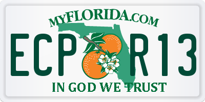 FL license plate ECPR13