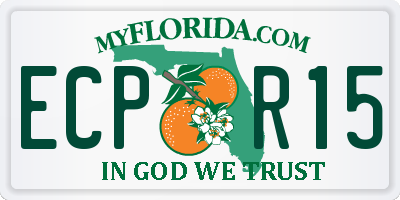 FL license plate ECPR15
