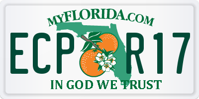 FL license plate ECPR17