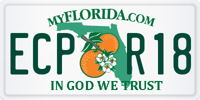 FL license plate ECPR18