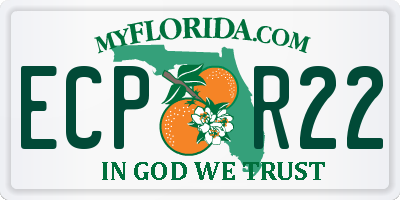 FL license plate ECPR22