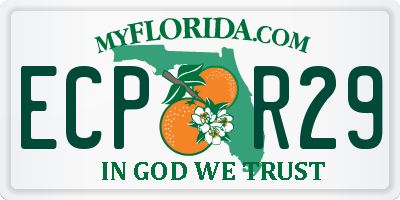 FL license plate ECPR29