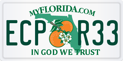 FL license plate ECPR33