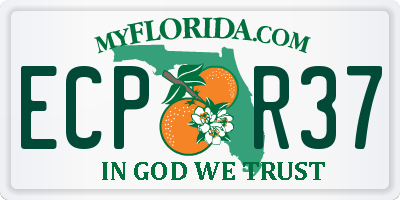 FL license plate ECPR37