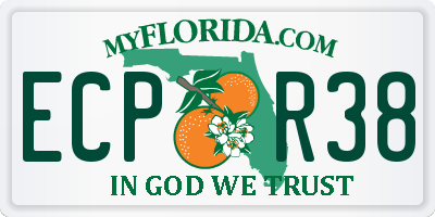 FL license plate ECPR38