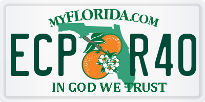FL license plate ECPR40