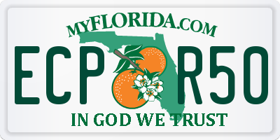 FL license plate ECPR50