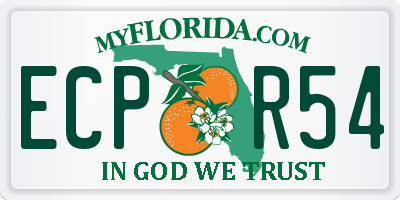 FL license plate ECPR54
