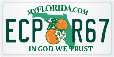 FL license plate ECPR67