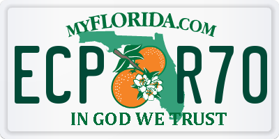 FL license plate ECPR70