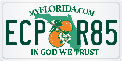 FL license plate ECPR85