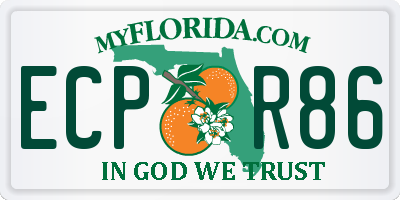 FL license plate ECPR86